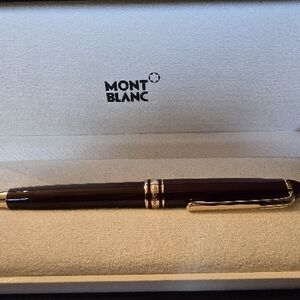 Montblanc Meisterstuck  Red Classique Gold Trim Ballpoint Pen